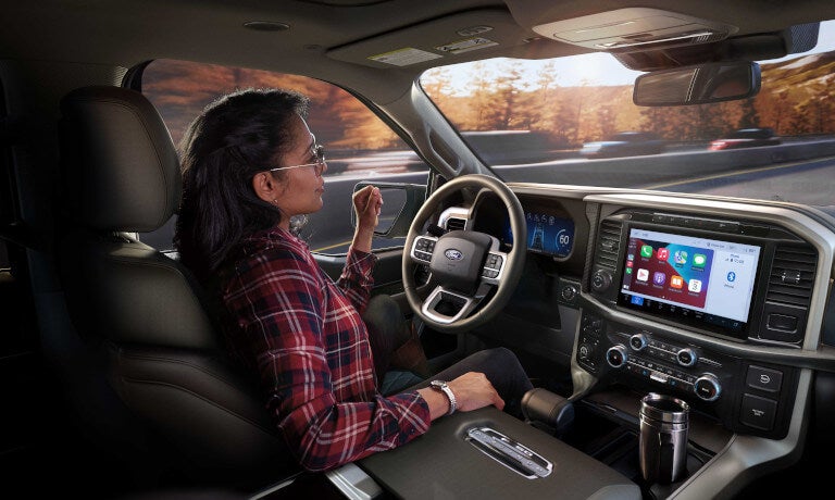 2026 Ford F-150 interior front with hands-off driver