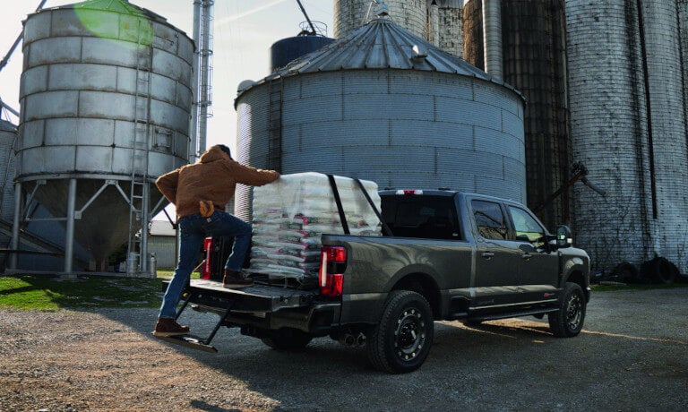 2027 Ford Super Duty with cargo in bed